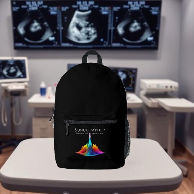 Sonographin-farbige Ultraschallwellen Bedruckter Rucksack (Sonographer-Colorful Ultrasound Waves Printed Backpack)