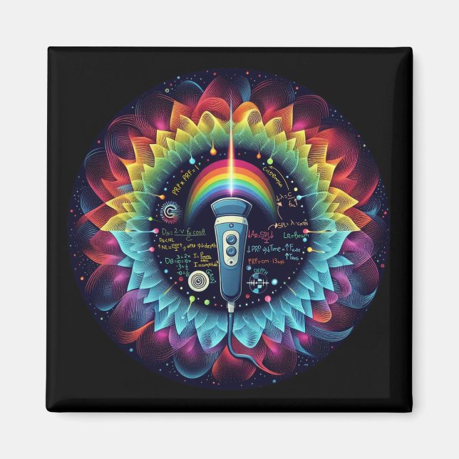 Sonographisch-farbige Ultraschallwellen-Physik Magnet (Vorne)