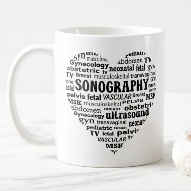 Sonography Specialty Black Heart Sonographer Gift Kaffeetasse (Von Creator hochgeladen)