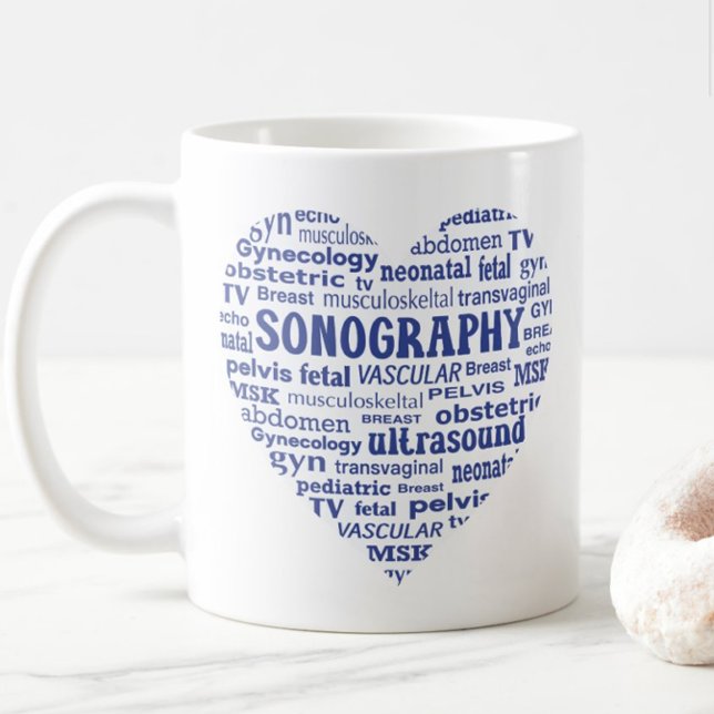 Sonography Specialty Blue Heart Sonographer Gift Kaffeetasse (Von Creator hochgeladen)