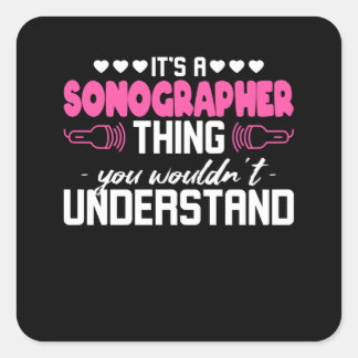 Sonography Thing Quadratischer Aufkleber