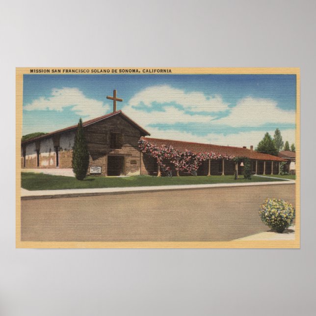 Sonoma, CA - Mission San Francisco Solano Poster (Vorne)