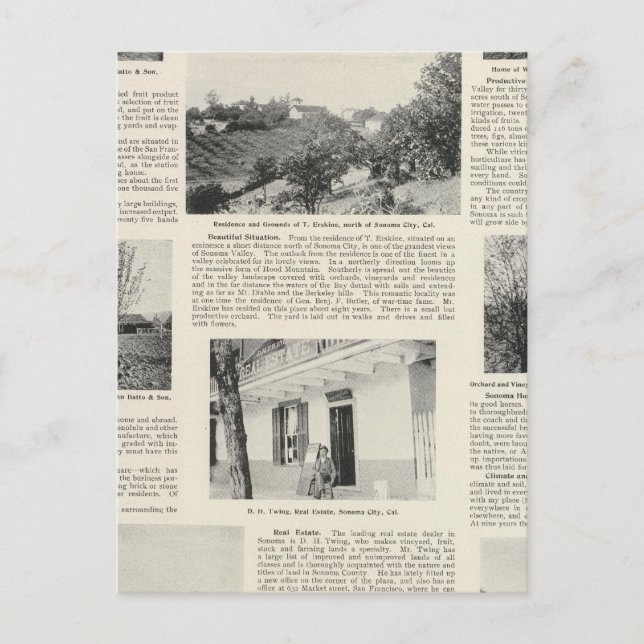 Sonoma Farms, Kalifornien Postkarte (Vorderseite)