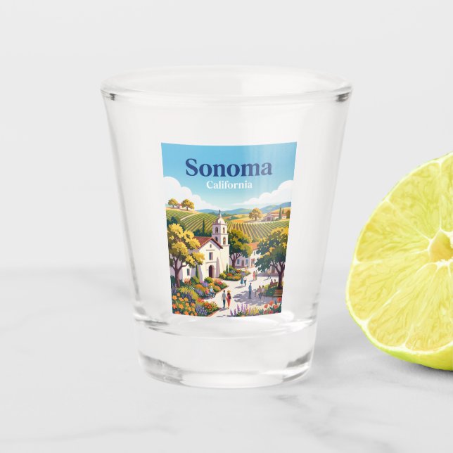Sonoma Kalifornien Schnapsglas (Vorderseite)