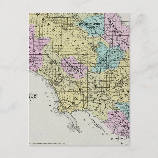 Sonoma-Landkreis, Kalifornien 18 Postkarte (Vorderseite)