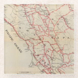 Sonoma, Marin, See und Napa Landkreise Glasuntersetzer