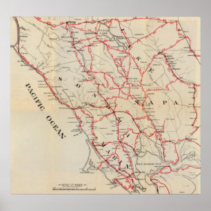 Sonoma, Marin, See und Napa-Landkreise Poster