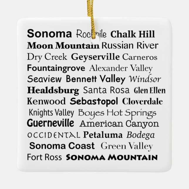 Sonoma & Napa Ornament (Vorderseite)