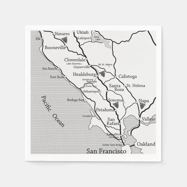 Sonoma / Napa Weinland Serviette (Vorderseite)