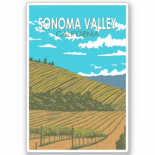 Sonoma Valley California Art Vintag Aufkleber