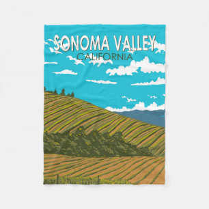 Sonoma Valley California Art Vintag Fleecedecke