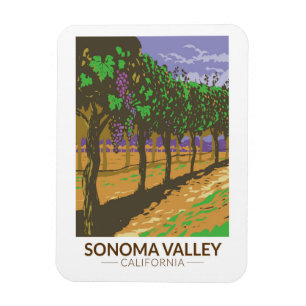 Sonoma Valley California Weinroute Vintag Magnet