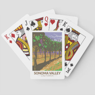 Sonoma Valley Kalifornien Weinberg Reise Vintage Spielkarten