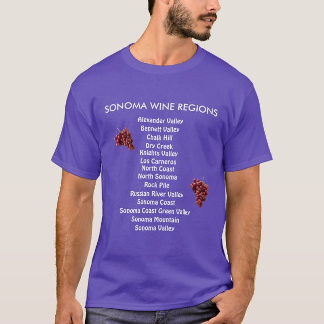 Sonoma Wein-Regions-Klassiker-Shirt T-Shirt (Vorderseite)
