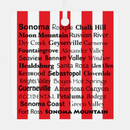 Sonoma Wine AVAs Ornament Aus Metall