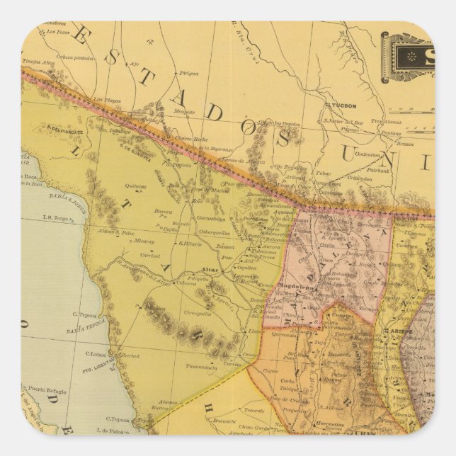 Sonora Quadratischer Aufkleber (Vorderseite)