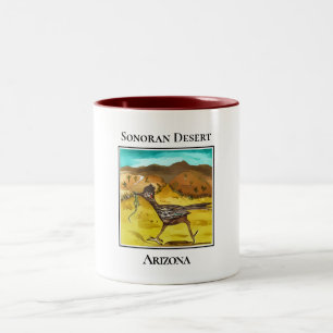 Sonoran Desert Road Runner Arizona Zweifarbige Tasse