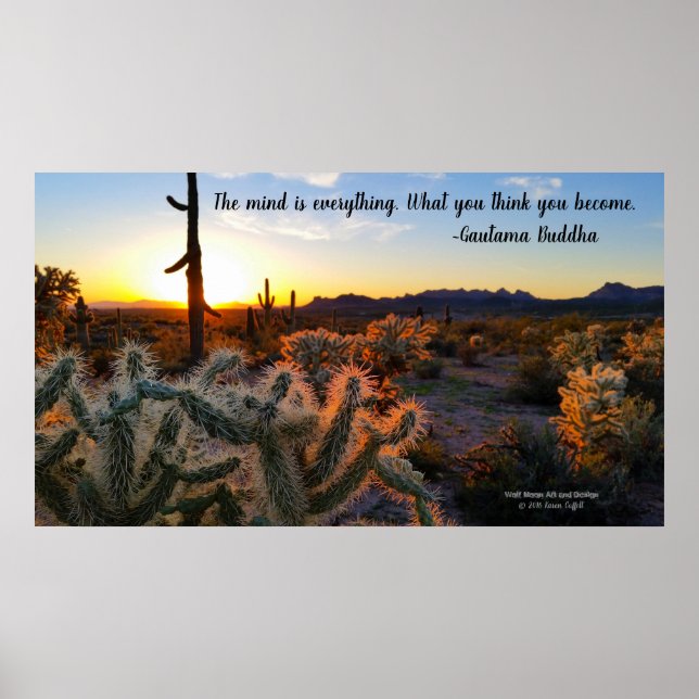 Sonoran Wüste Sonnenuntergang Arizona mit saguaro  Poster (Vorne)