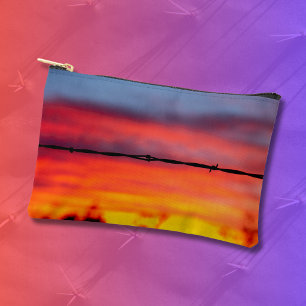 Sonoran Wüsten-Sonnenuntergangs-Stacheldraht-Foto Zubehörtasche