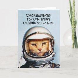Son's 17. Geburtstag Funny Space Cat Karte