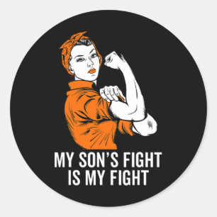 Son's Fight is my Fight Leukemia Awareness Month G Runder Aufkleber