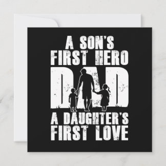 Sons First Hero Dad Daughters First Love Papa Dad Einladung