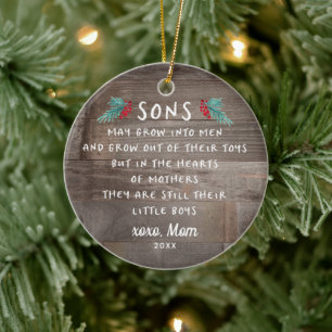 Sons Gedicht Geschenk von der Mama Personalisiert Keramik Ornament