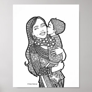 Son's Liebe - Mutter und Sohn Art Print Poster