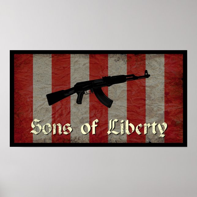 Sons of Liberty Flag mit AK 47 Poster (Vorne)