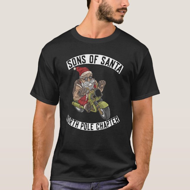 Sons Of Santa Merry Christmas Eve Rocker Xmas Moto T-Shirt (Vorderseite)