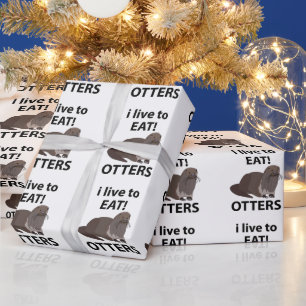 Sonst esse ich gerne lustige Otters Geschenkpapier