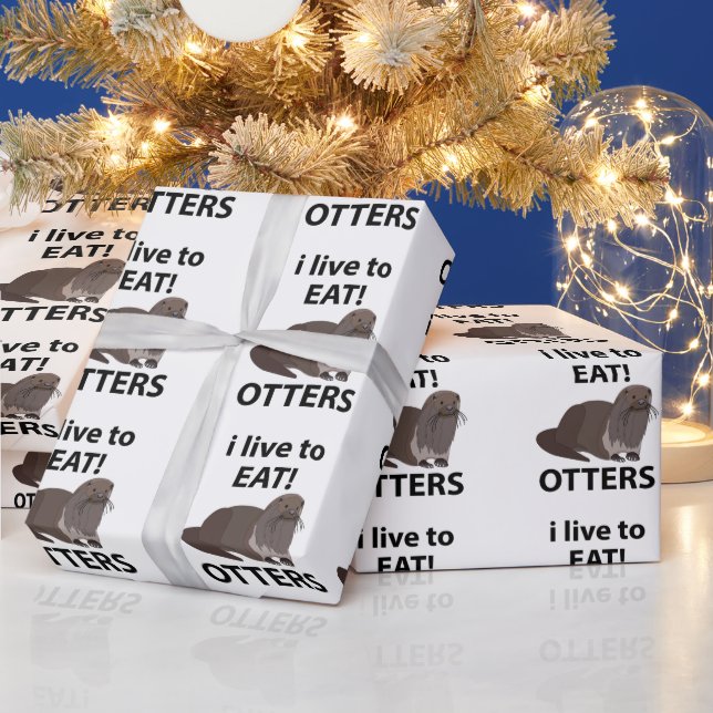 Sonst esse ich gerne lustige Otters Geschenkpapier (Feiertage)