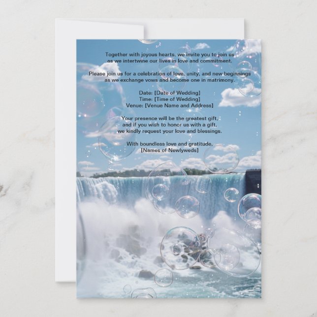 Sonstige Sprudelnde Wasserfall-Hochzeitseinladung Einladung (Vorderseite)