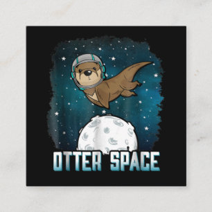 Sonstiger Platz   Funny Otter Space Animal Quadratische Visitenkarte