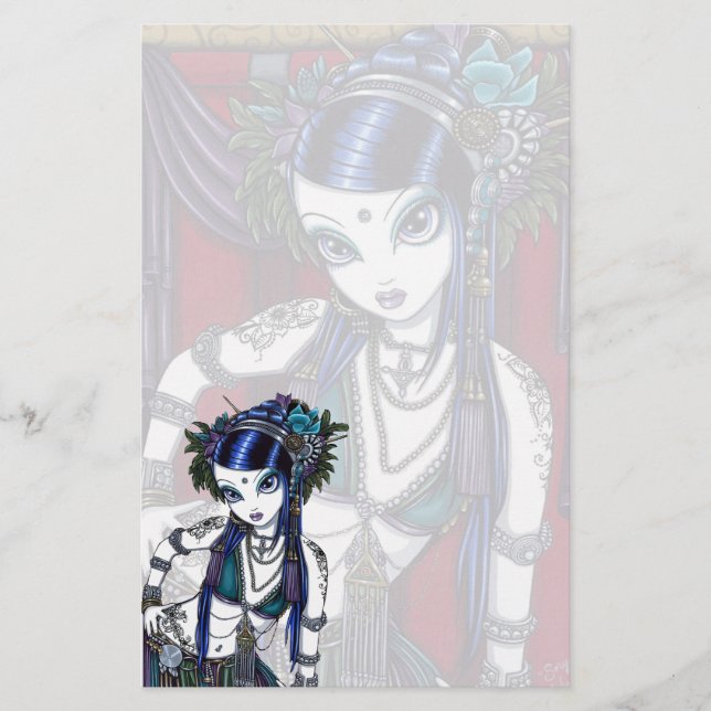 "Sonya" Stammes- Fusions-Bauchtänzerin-Briefpapier Briefpapier (Vorderseite)