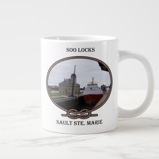 Soo Locks Seil Jumbo-Mug Jumbo-Tasse (Rechts)