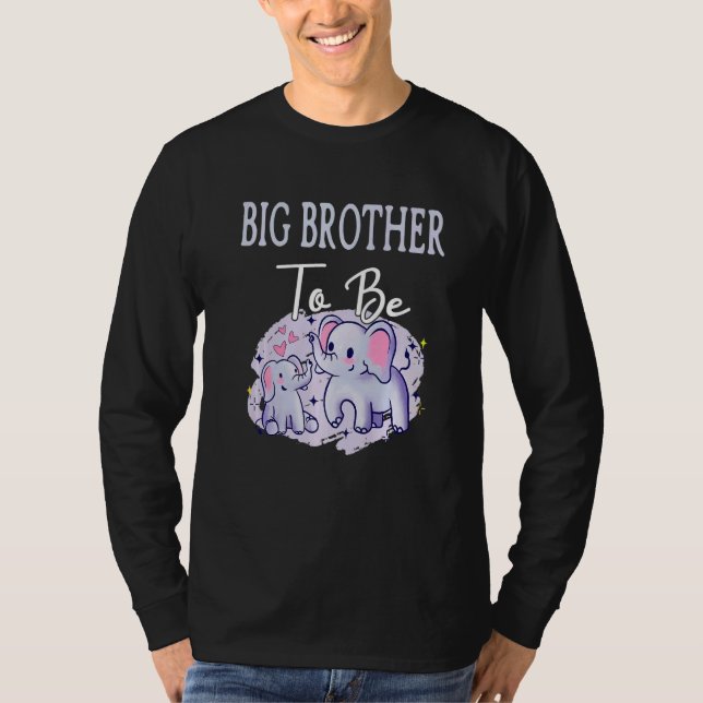 Soon Big Brother To Be Elephants Baby Shower Gende T-Shirt (Vorderseite)