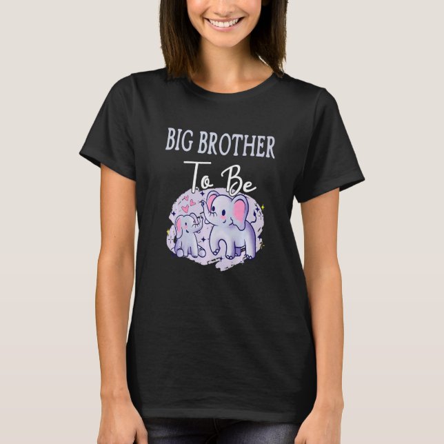 Soon Big Brother To Be Elephants Baby Shower Gende T-Shirt (Vorderseite)