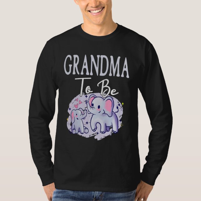 Soon Grandma To Be Elephants For Baby Shower Gende T-Shirt (Vorderseite)