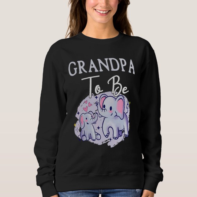 Soon Grandpa To Be Elephants For Baby Shower Gende Sweatshirt (Vorderseite)