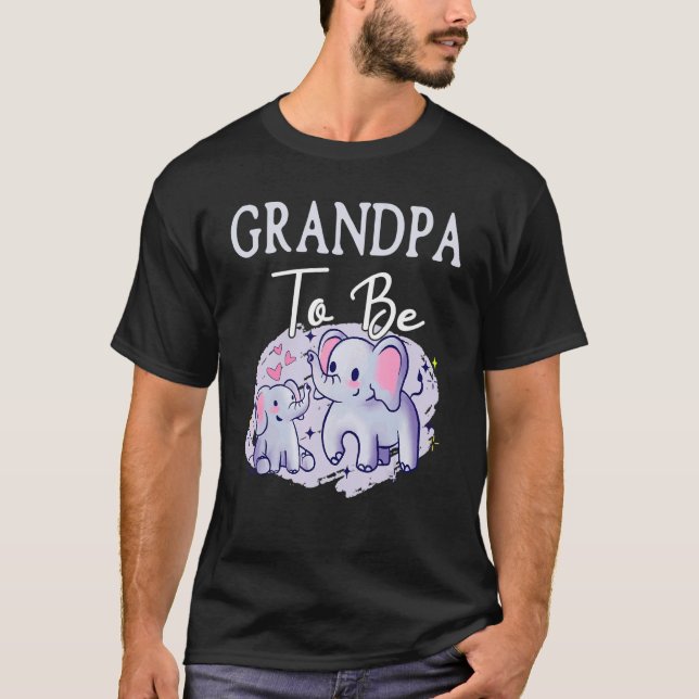Soon Grandpa To Be Elephants For Baby Shower Gende T-Shirt (Vorderseite)