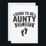 Soon To Be Aunty 2023 Funny New Born Baby Gift Dankeskarte<br><div class="desc">funny, family, baby, announcement, gift, pregnancy, husband, wife, birthday, Aunty</div>