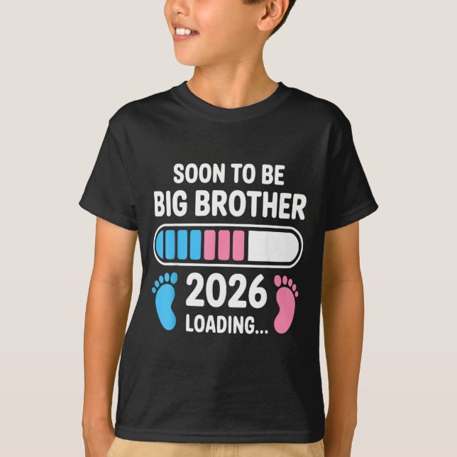 Soon To Be Big Brother 2026 New First Time Brother T-Shirt (Vorderseite)