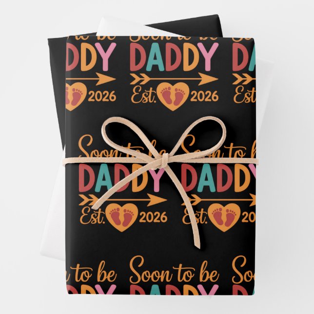 Soon to Be Daddy 2026 Loading Pregnancy Announce Geschenkpapier Set (Beispiel)