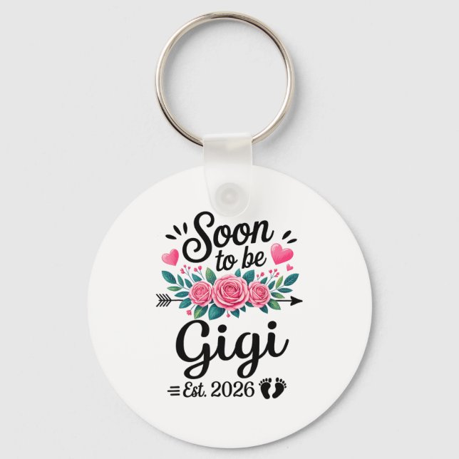 Soon To Be Gigi 2026 Announcement Promoted To Gigi Schlüsselanhänger (Vorderseite)