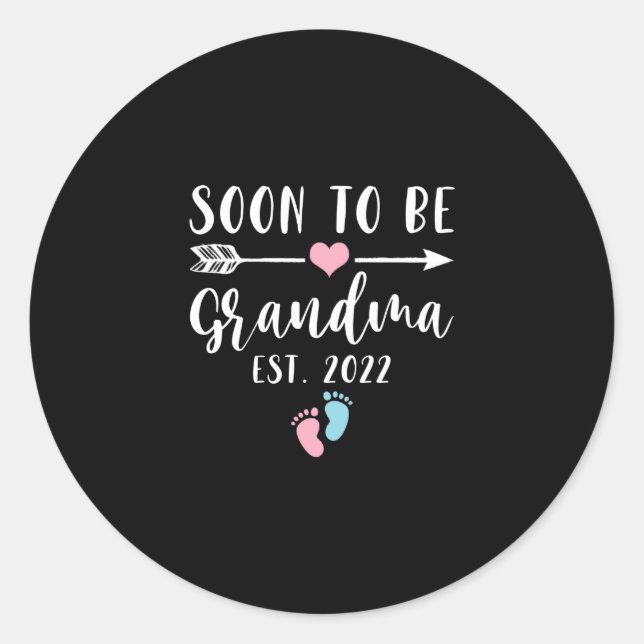 Soon To Be Grandma 2022 For New Grandma Runder Aufkleber (Vorderseite)