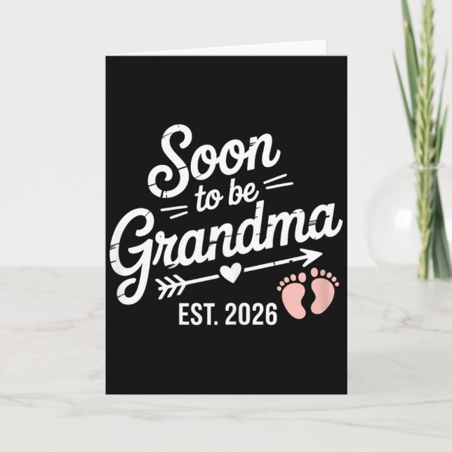 Soon To Be Grandma Pregnancy Announcement Est 2026 Karte (Vorderseite)
