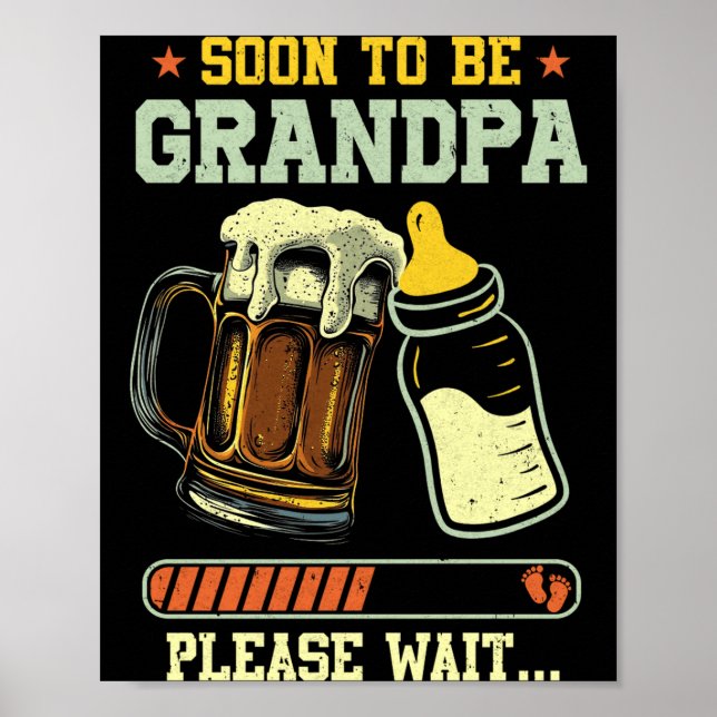 Soon To Be Grandpa Est 2025 Pregnancy Announcement Poster (Vorne)