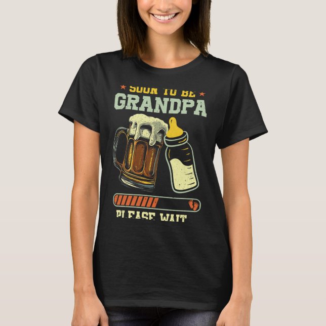 Soon To Be Grandpa Est 2025 Pregnancy Announcement T-Shirt (Vorderseite)