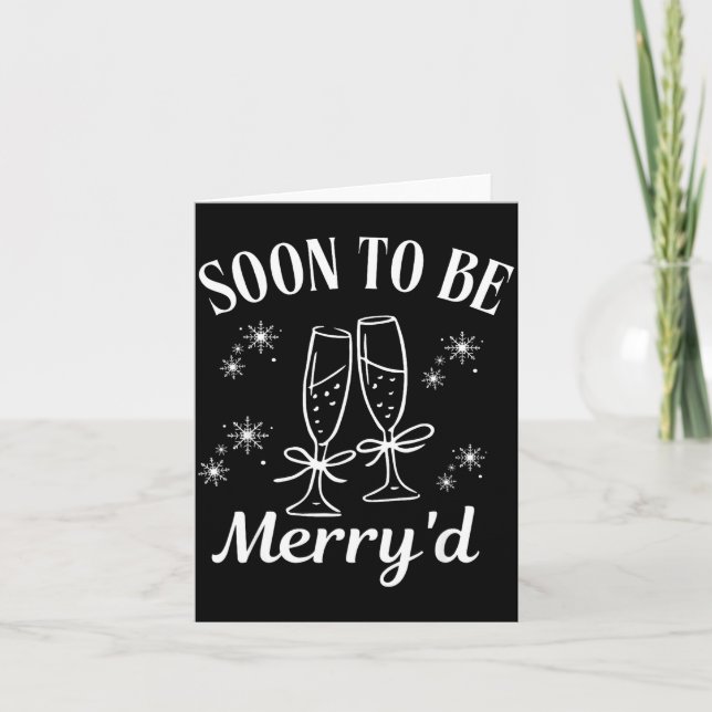 Soon To Be Merry'd Christmas Couple Engagement  Karte (Vorderseite)
